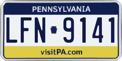 PA license plate LFN9141