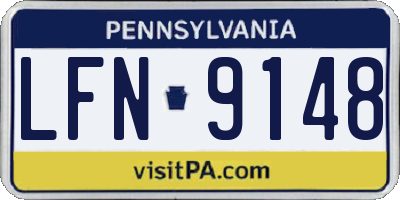 PA license plate LFN9148