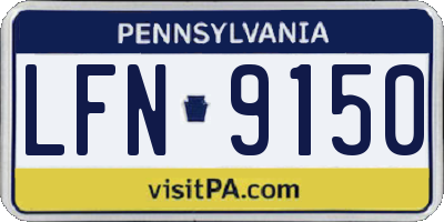 PA license plate LFN9150