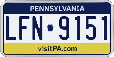 PA license plate LFN9151