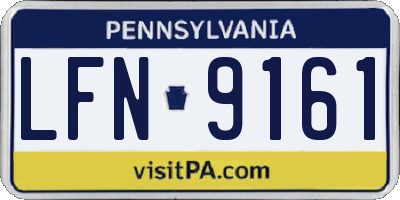 PA license plate LFN9161