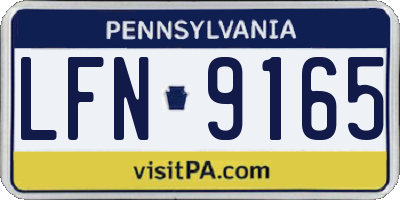 PA license plate LFN9165