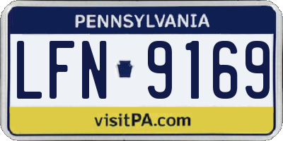 PA license plate LFN9169