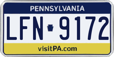 PA license plate LFN9172