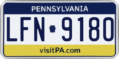 PA license plate LFN9180