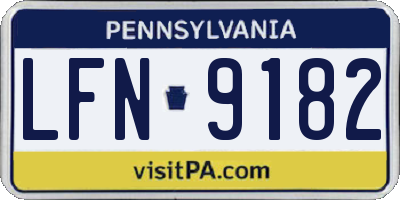 PA license plate LFN9182