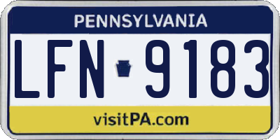 PA license plate LFN9183