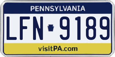 PA license plate LFN9189