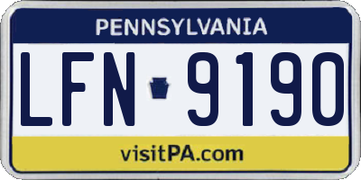 PA license plate LFN9190