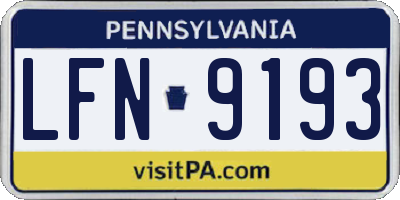 PA license plate LFN9193