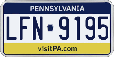 PA license plate LFN9195
