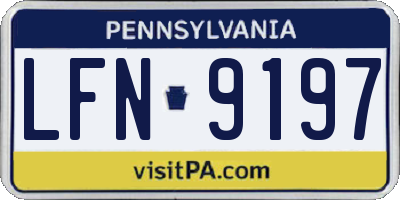 PA license plate LFN9197