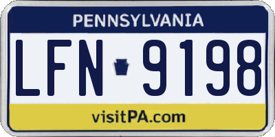 PA license plate LFN9198