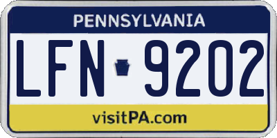 PA license plate LFN9202