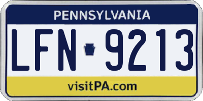 PA license plate LFN9213