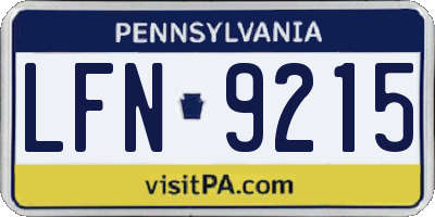 PA license plate LFN9215