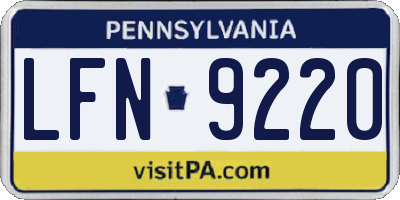 PA license plate LFN9220