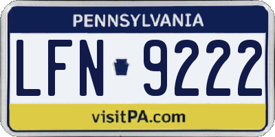 PA license plate LFN9222