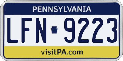 PA license plate LFN9223