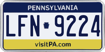 PA license plate LFN9224
