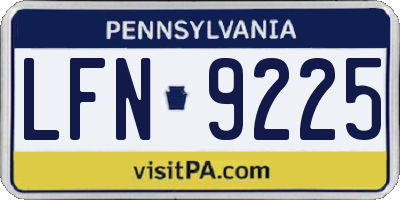 PA license plate LFN9225