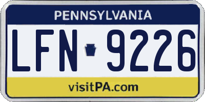 PA license plate LFN9226