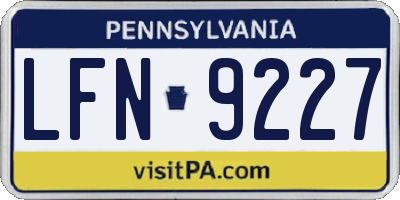 PA license plate LFN9227