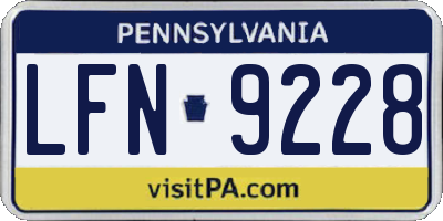 PA license plate LFN9228