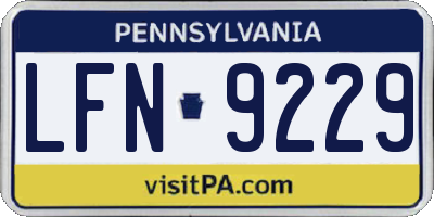 PA license plate LFN9229