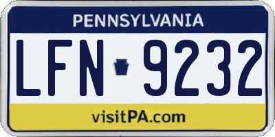 PA license plate LFN9232