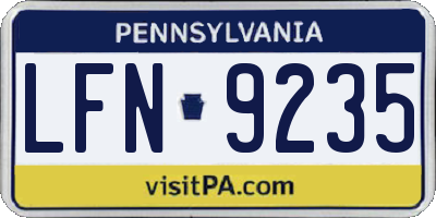 PA license plate LFN9235