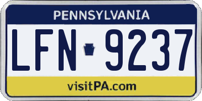 PA license plate LFN9237