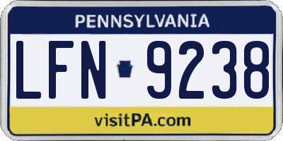 PA license plate LFN9238