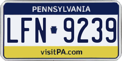 PA license plate LFN9239