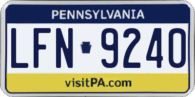 PA license plate LFN9240