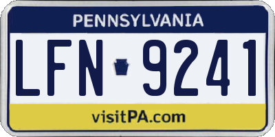 PA license plate LFN9241