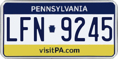 PA license plate LFN9245