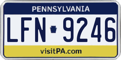 PA license plate LFN9246