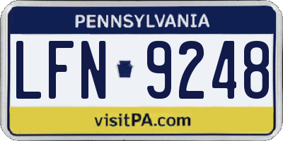 PA license plate LFN9248