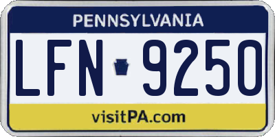 PA license plate LFN9250