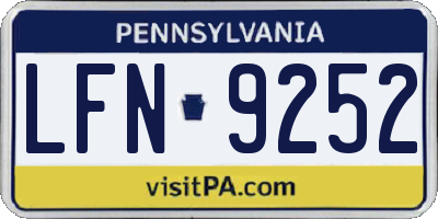 PA license plate LFN9252
