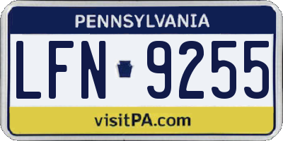 PA license plate LFN9255