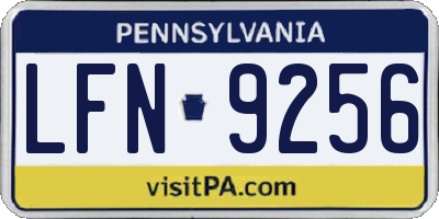 PA license plate LFN9256