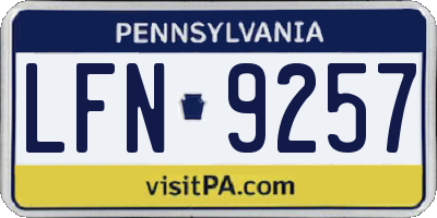 PA license plate LFN9257