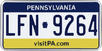 PA license plate LFN9264