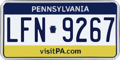 PA license plate LFN9267