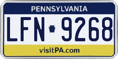 PA license plate LFN9268