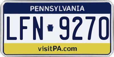 PA license plate LFN9270