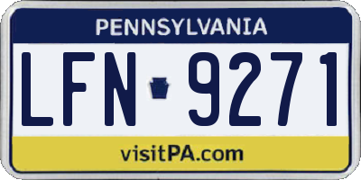 PA license plate LFN9271