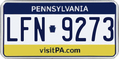 PA license plate LFN9273